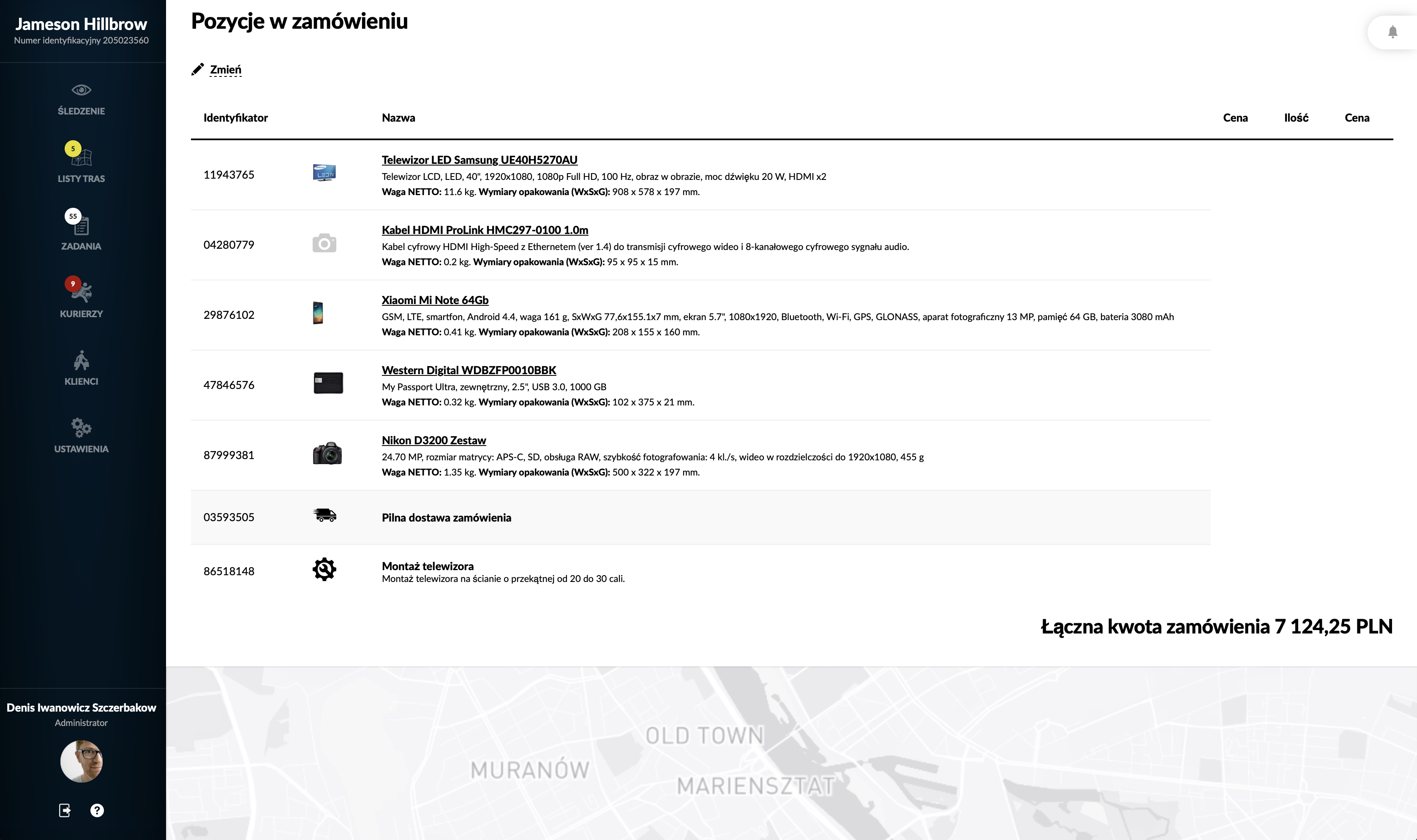 Bieżące zamówienie